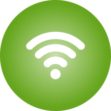 Kablosuz ağ simgesi. Beyaz arkaplanda internet düğmesi