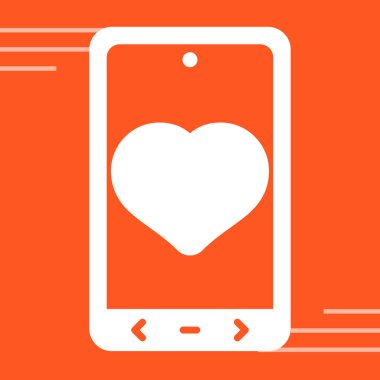 kalp aşkı mobil simgesi ana hatları biçiminde