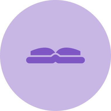 Çember düğmeli mor bir simge çizimi