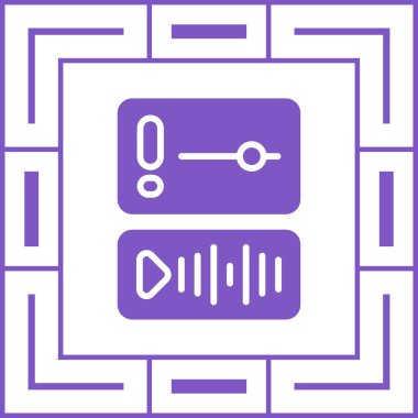 Taslak biçimi izole edilmiş vektör illüstrasyonunda ses oynatıcı simgesi