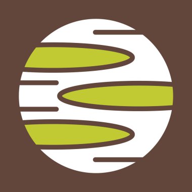 Dünya ikonu. herhangi bir tasarım için dünya gezegen vektör simgesinin düz çizimi