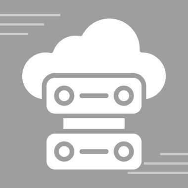 bulut teknolojisi düz vektör simgesi
