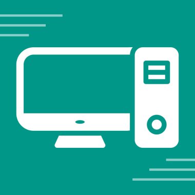 Masaüstü Bilgisayar Web simgesi vektör çizimi