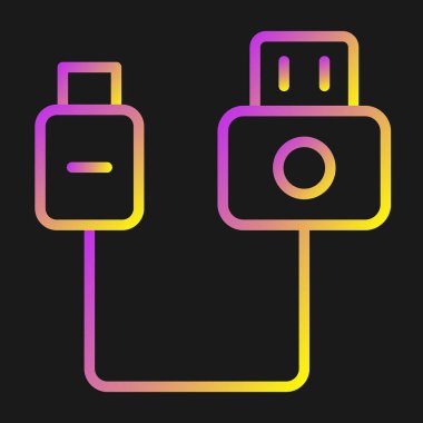 vektör gradyan çizgi simgesi. usb dolgusu