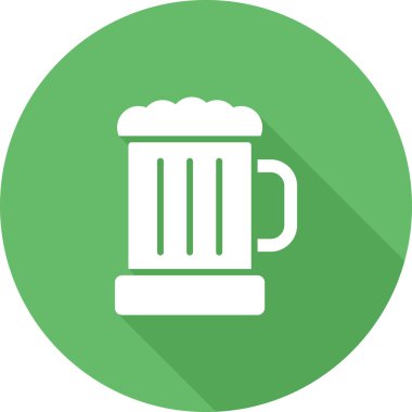 Yeşil kupa bira ikonu. Alkol içeceği logosu, basit illüstrasyon