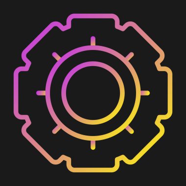 Siyah arkaplanda dişli simgesi vektörü