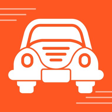 turuncu arkaplanda araba vektör simgesi