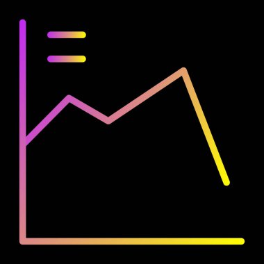 Siyah arkaplan üzerindeki bir grafik simgesinin vektör çizimi