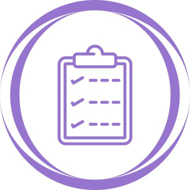 Kontrol listesi. Web simgesi basit illüstrasyon 