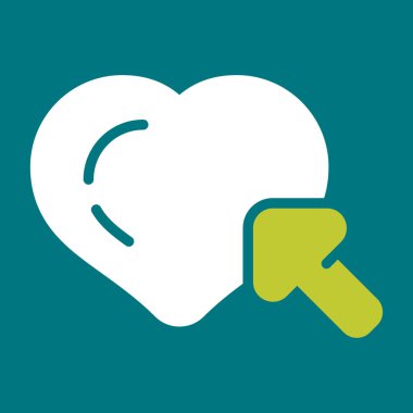 Kilitli anahtar kalp, düz simge. vektör illüstrasyonu