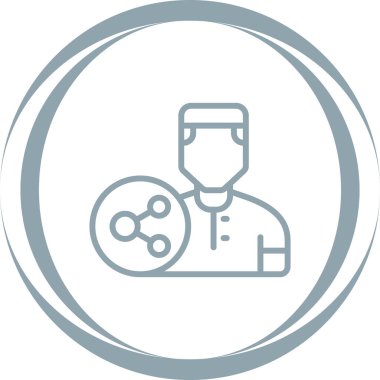 Doktor ikonu. İnce çizgi tasarımı ve izole edilmiş daire.