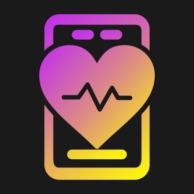 renk neon çizgisi kalp simgesi siyah arkaplanda izole edildi. Aşk sembolü. Sevgililer Günü ikonu. Romantik işaret. Vektör olarak gradyan biçimi. vektör illüstrasyonu.