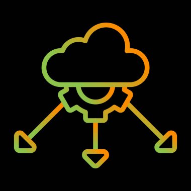 Bulut hesaplama simgesi vektör illüstrasyonu