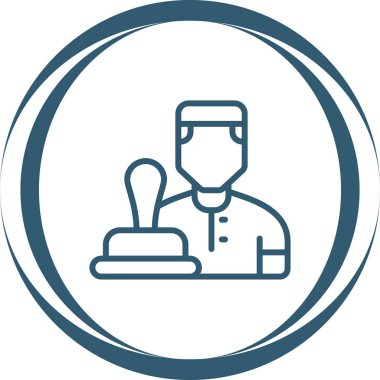 Tıbbi doktor vektör ikonu. biçim çift renkli yuvarlak sembol, kobalt ve cycolor, yuvarlak açılar, beyaz arkaplan,