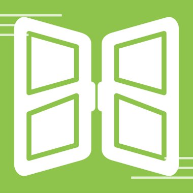 Kapı simgesini aç. Ağ için açık kapı vektör simgesinin özet çizimi