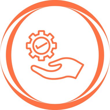 Hizmet el düz yuvarlak vektör simgesi