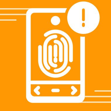 Akıllı telefon parmak izi taraması ikon vektör resimleme grafik tasarımı
