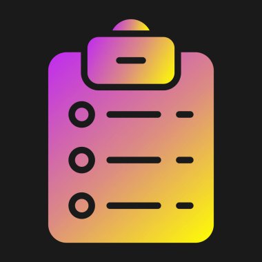 Kağıt klasör simgesi siyah arkaplanda izole edildi. vektör