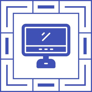 Bilgisayar ve teknoloji simgesinin vektör illüstrasyonu