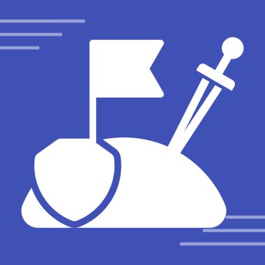 Bir kemanın mavi ve beyaz simgesi ve beyaz arkaplanın vektör çizimi