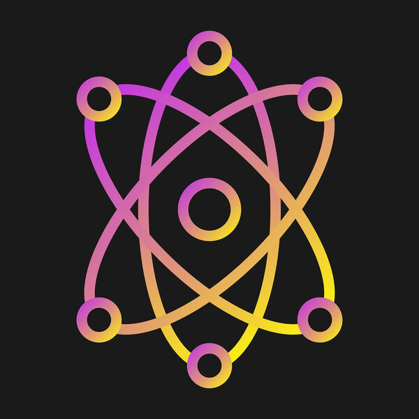 atom with a molecule symbol icon
