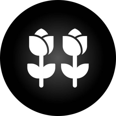 bitki vektör simgesi. biçim düz yuvarlak sembol, siyah ve beyaz yuvarlak açılar, beyaz arkaplan.