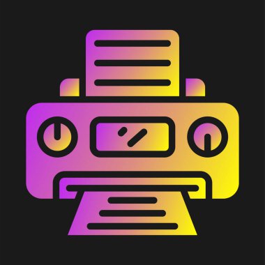 Yazıcı simgesi, basit vektör çizim