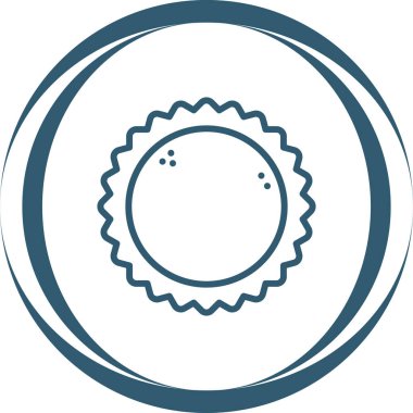 Yuvarlak mühür ve içinde yıldız var. vektör simgesi