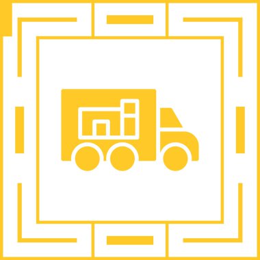 Kamyon düz simgesi. Vektör çizim