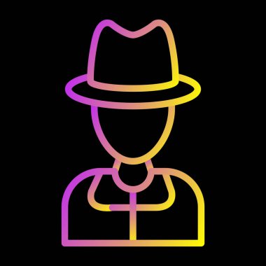 Şapka Simgesi Vektör Özeti Çizimi