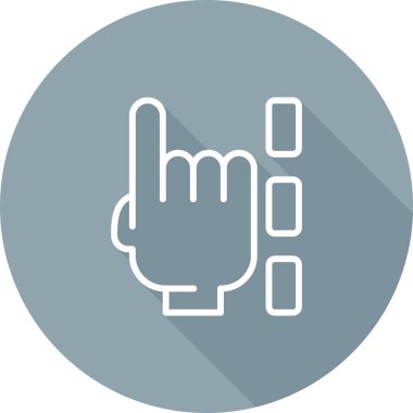 Parmak parmak vektörü izole edilmiş el simgesi