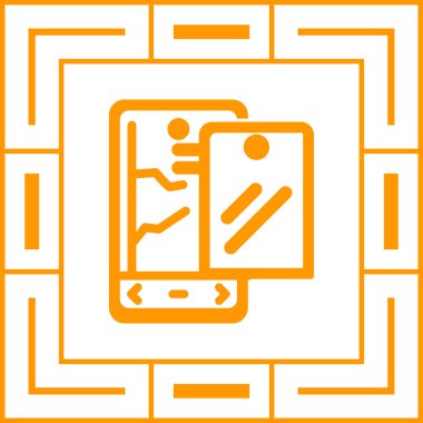 qr kod simgesine sahip akıllı telefon, basit biçim.