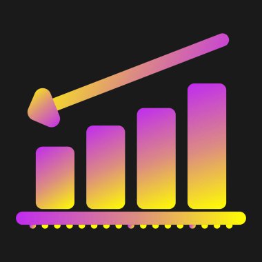 Grafikli bar çizelgesi. Vektör. Gradyanı olan grafik simgesi.