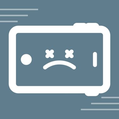 üzgün yüz kartı simgesi düz stil