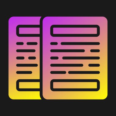 Siyah arkaplanda gazete simgesi izole edildi