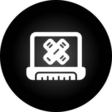 Şifre simgesi olan dizüstü bilgisayar, basit biçim