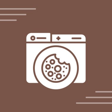 çamaşır makinesi simgesi, vektör illüstrasyonu