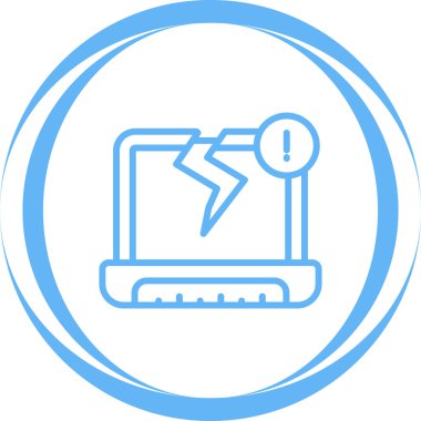 Kırık ekran simgesinin vektör illüstrasyonu