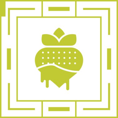 Çikolatalı çilek ağ ikonu vektör illüstrasyonu