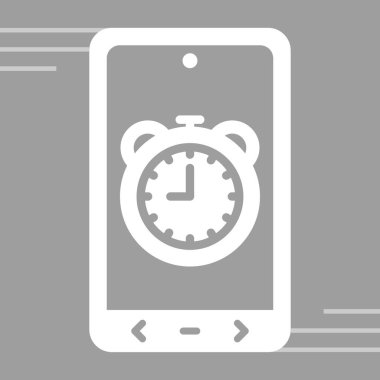 telefon saati simgesi, basit vektör illüstrasyonu