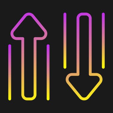 Renk arkaplanına göre vektör gradyanı ok simgesi belirlendi