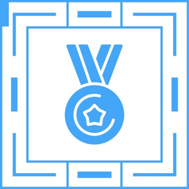 Ödül kupası ikonu. Vektör biçimi düz sembol, simge, yuvarlak açılar, beyaz arkaplan.