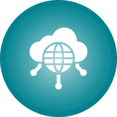 Küre simgesi olan bir bulut. internet düğmesi