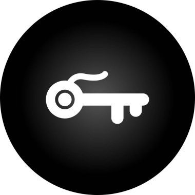 Anahtar simgesi, siyah beyaz arka plan üzerinde Web sitesi düğmesini