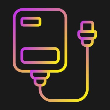 Siyah arkaplanda izole edilmiş elektrik prizi simgesi. Elektrik bağlantısı ve bağlantısının kesilmesi kavramı. vektör.