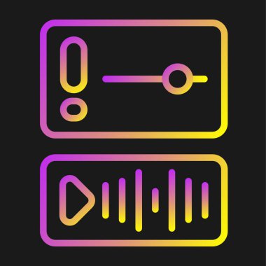 Beyaz arkaplanda izole edilmiş ana hatlı müzik alizörü simgesi. ses dalgası simgesi. ses dijital ses, müzik konsolu. müzik nabzı. vektör.