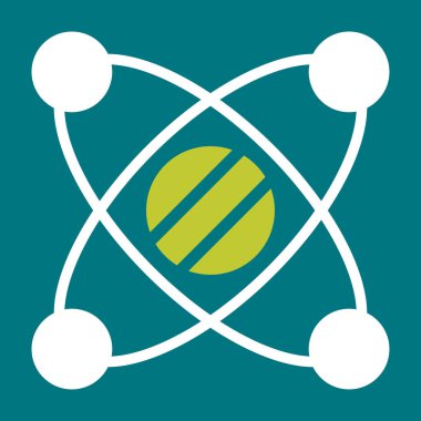 Atom ikonu illüstrasyonu. vektör simgesinin düz biçimi