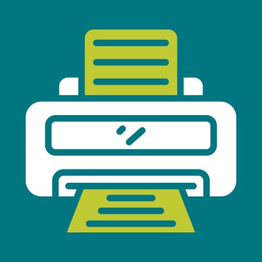 yazıcı düz simgesi, vektör illüstrasyonu