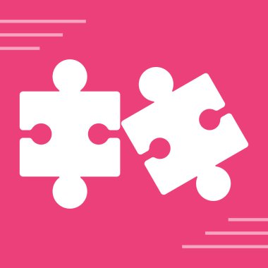 yapboz parçaları düz vektör simgesi