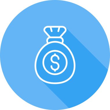 Para Çantası Düz Çember Vektör Simgesi Tasarımı